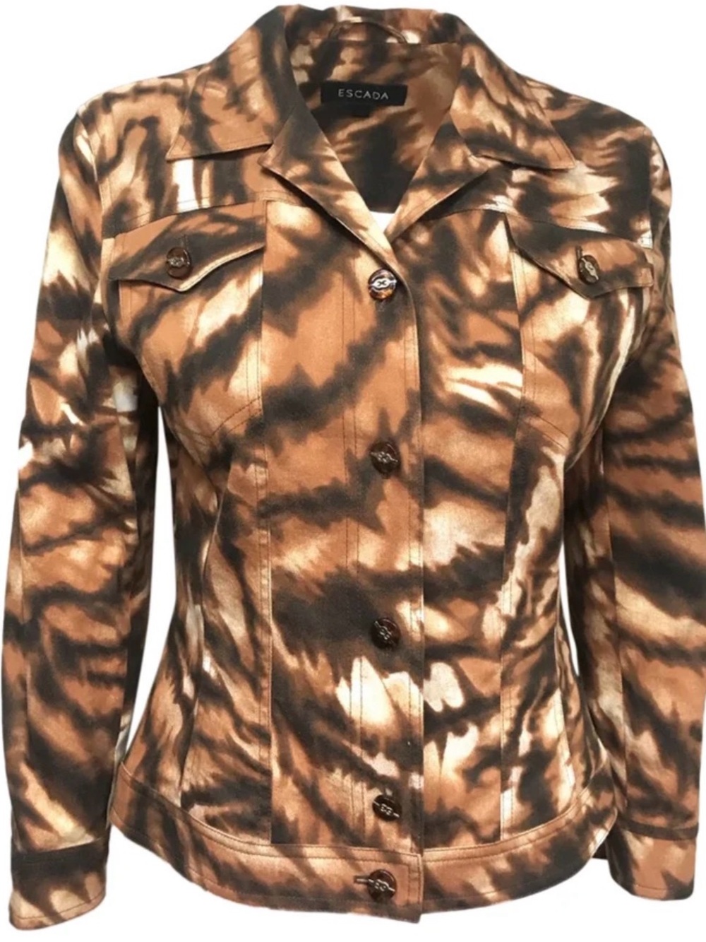 Escada vintage Brown & Black Printed Jean Jacket